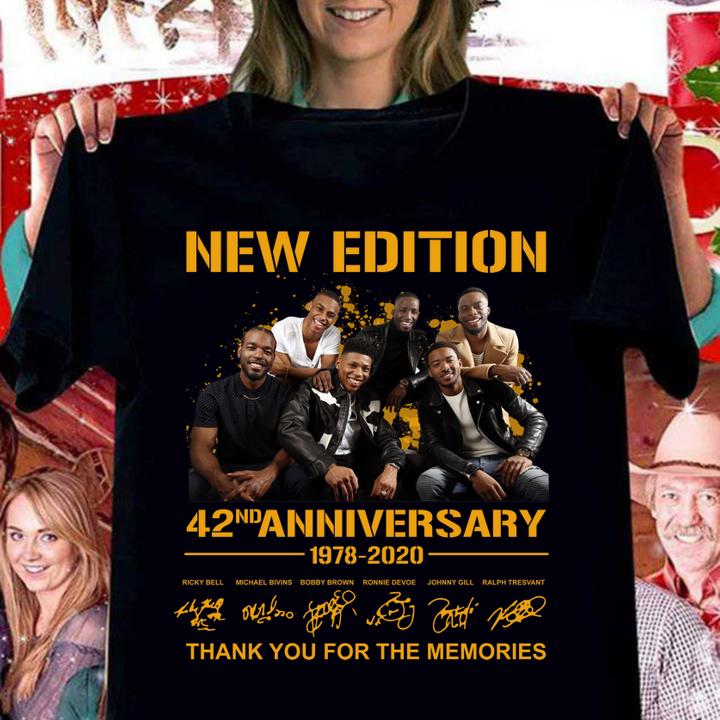 New Edition 42nd Anniversary Thank You For The Memories Signatures t-shirt