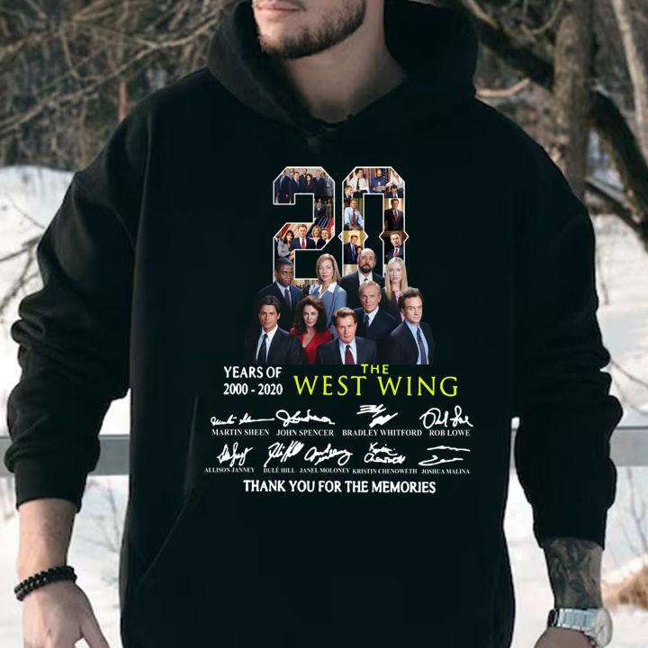 20 Years Of 2000 2020 The West Wing Thank You For The Memories Signatures t-shirt