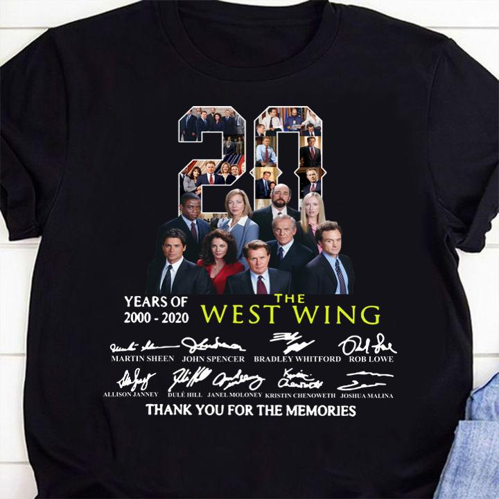 20 Years Of 2000 2020 The West Wing Thank You For The Memories Signatures t-shirt 3