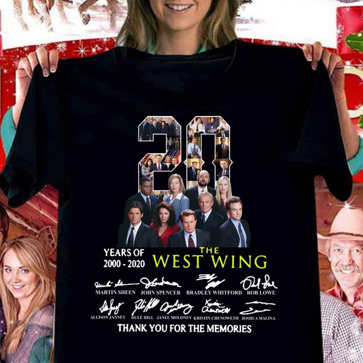 20 Years Of 2000 2020 The West Wing Thank You For The Memories Signatures t-shirt