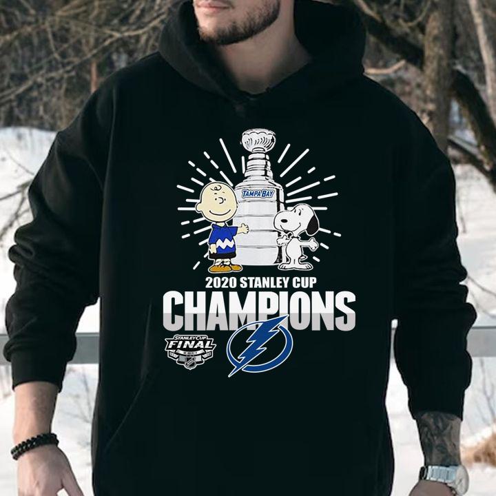 Charlie Brown And Snoopy Tampa Bay Lightning 2020 Stanley Cup Champions t-shirt