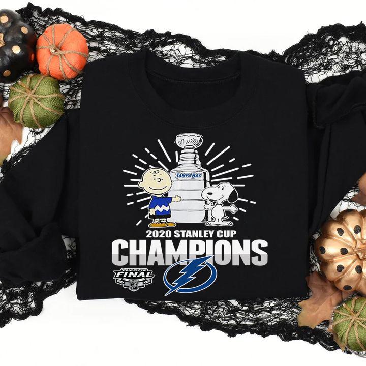 Charlie Brown And Snoopy Tampa Bay Lightning 2020 Stanley Cup Champions t-shirt