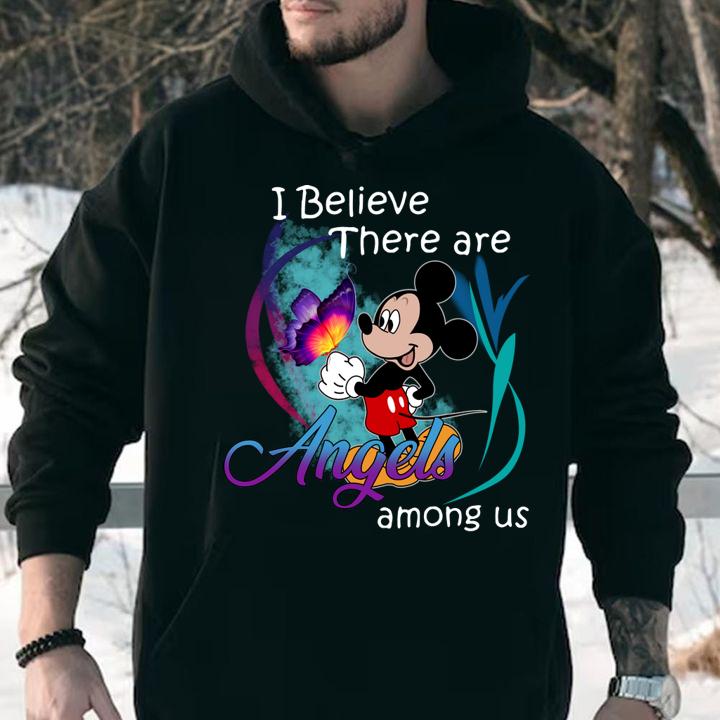 Funny Disney Mickey mouse i believe there are angels among us t-shirt