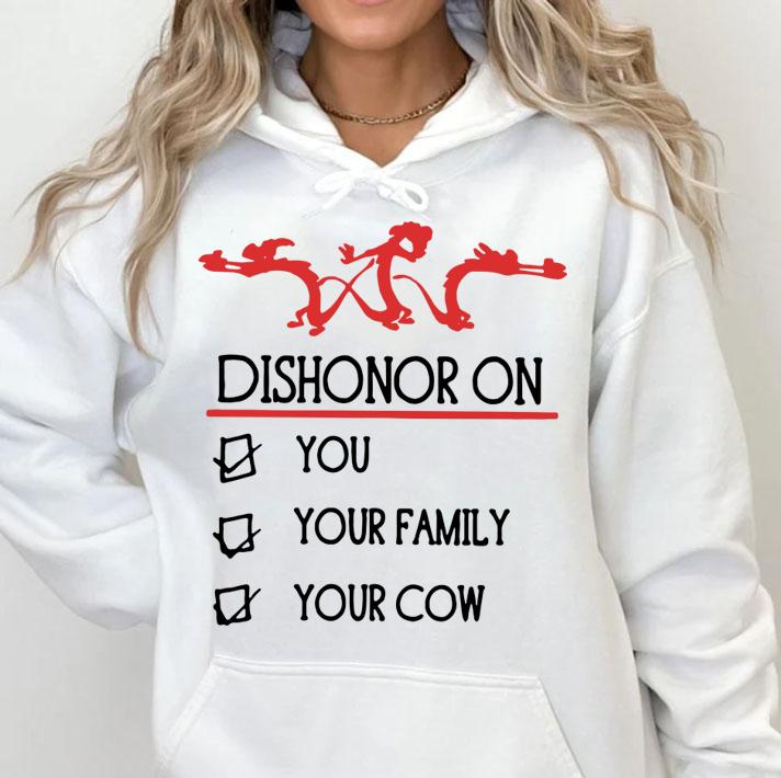 Awesome Mushu Dishonor on you your family your cow Disney Mulan t-shirt