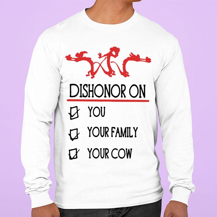 Awesome Mushu Dishonor on you your family your cow Disney Mulan t-shirt