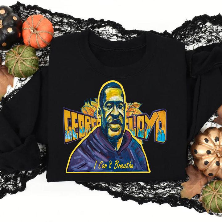 George Floyd I Cant Breathe Fire Art t-shirt