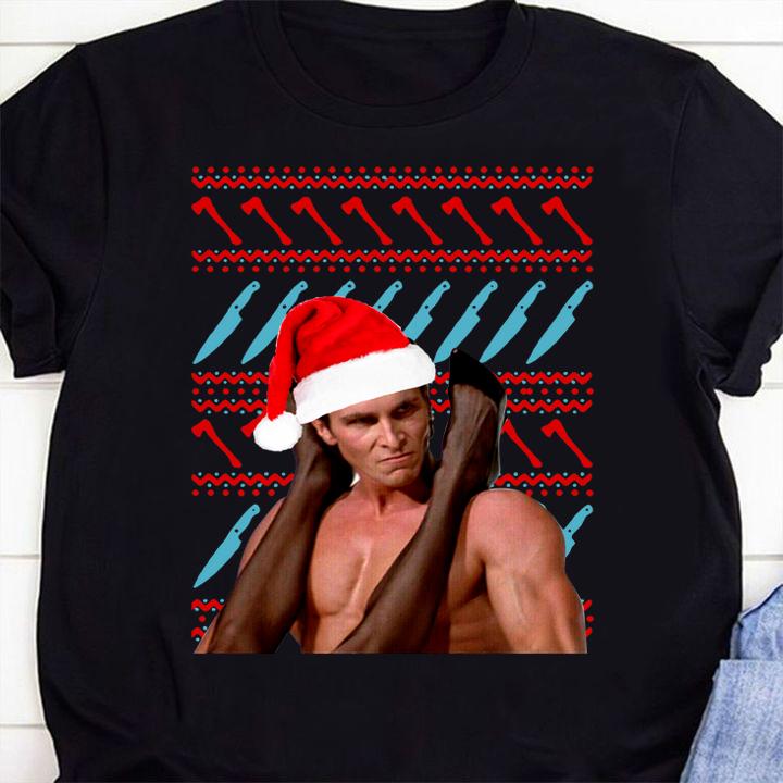 Patrick Bateman American Psycho ugly Christmas sweater t-shirt 5