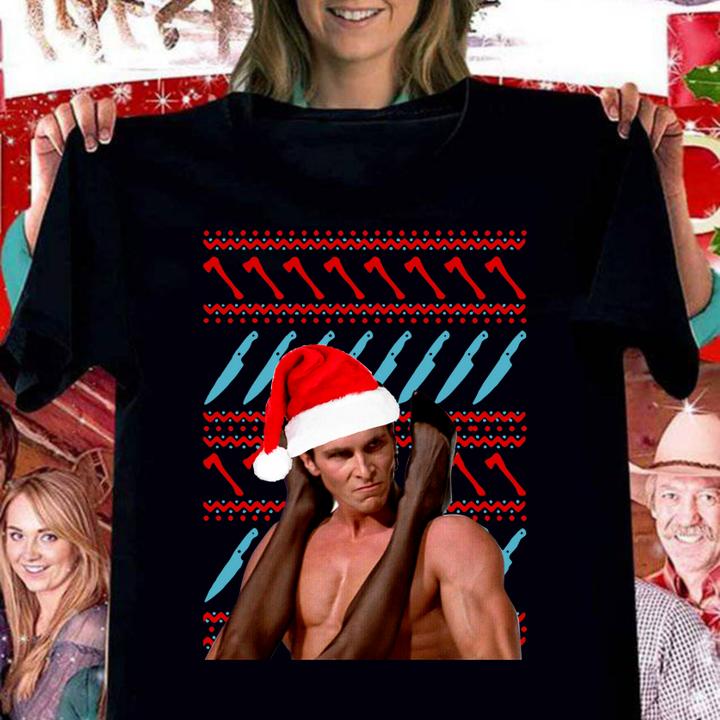 Patrick Bateman American Psycho ugly Christmas sweater t-shirt
