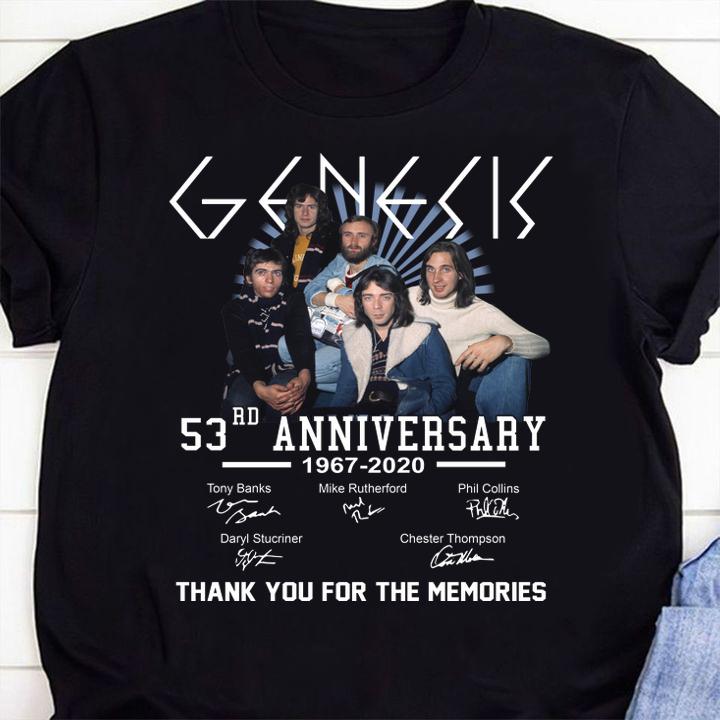 Genesis 53rd Anniversary Thank You For The Memories Signatures t-shirt 2