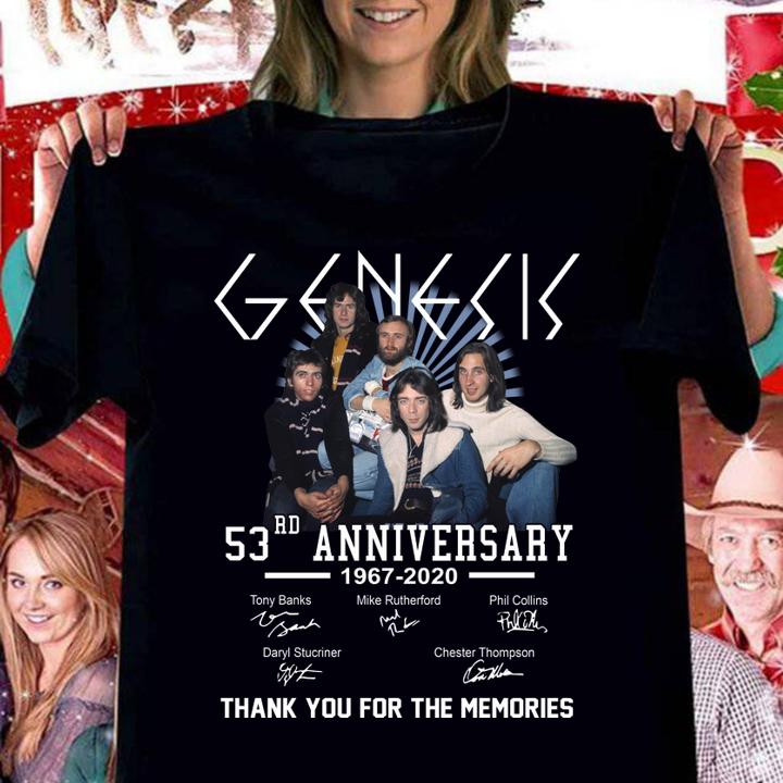 Genesis 53rd Anniversary Thank You For The Memories Signatures t-shirt