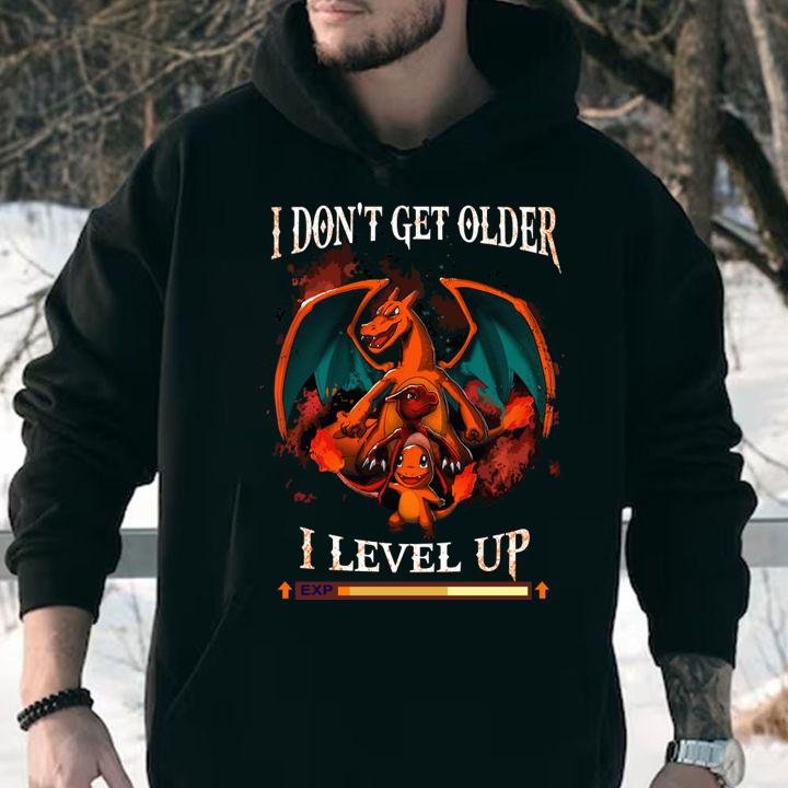 Pokemon i don't get older i level up t-shirt