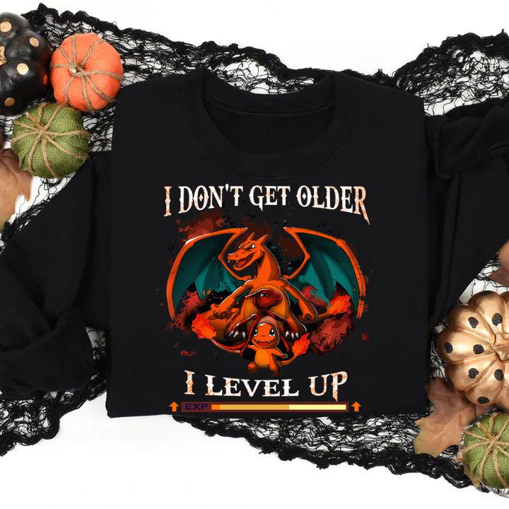 Pokemon i don't get older i level up t-shirt