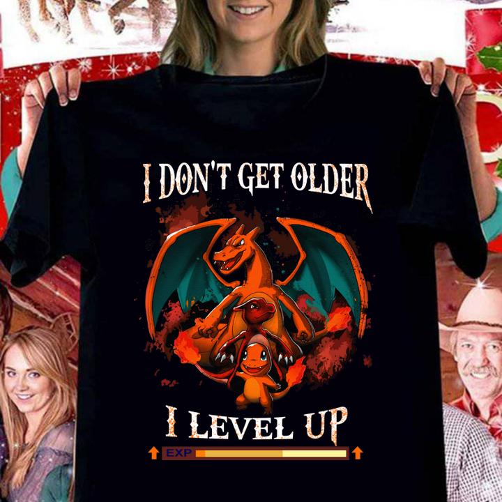 Pokemon i don't get older i level up t-shirt