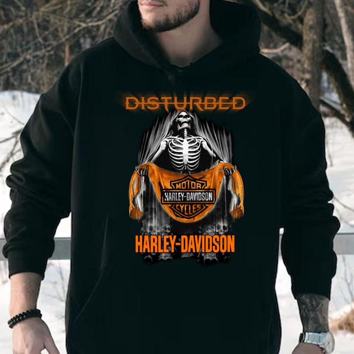 Skeleton Disturbed Harley Davidson t-shirt