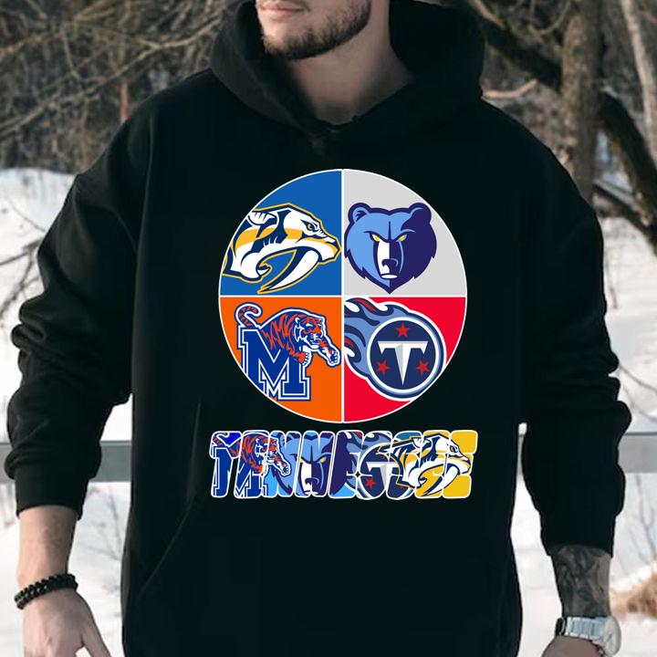Tennessee Nashville Predators Memphis Tigers Memphis Grizzlies And Tennessee Titans Logo t-shirt
