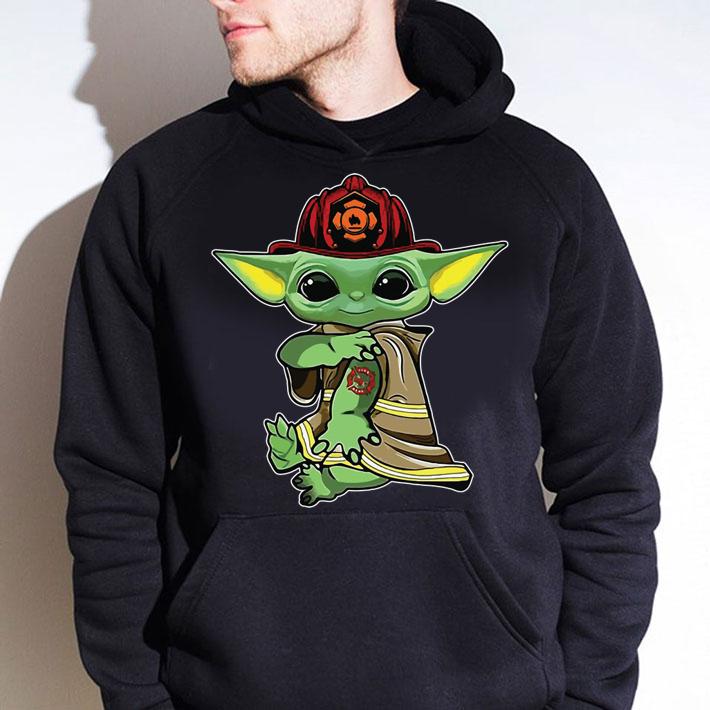 Baby Yoda Tattoo Firefighter t-shirt hoodie
