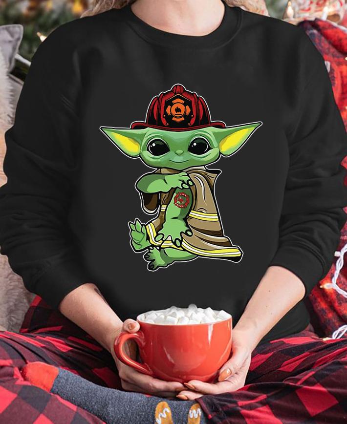 Baby Yoda Tattoo Firefighter t-shirt sweatshirt