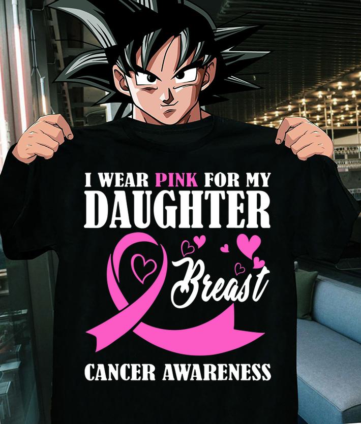 I Wear Pink for My Daughter Breast Cancer Ribbon Awareness t-shirt