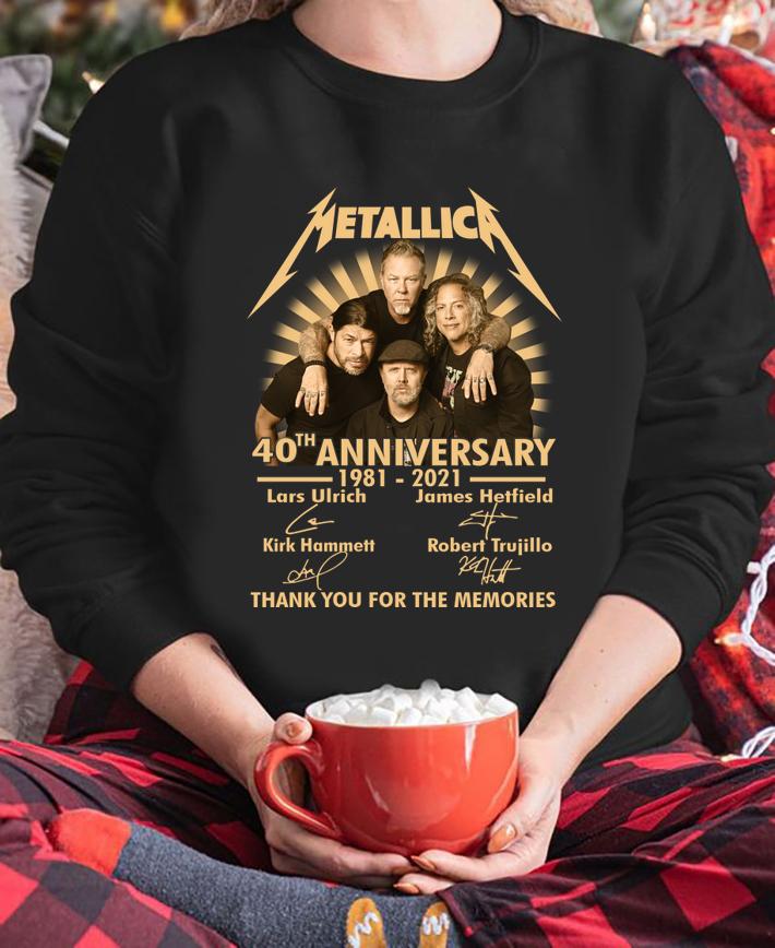 Metallica 40th Anniversary 1980 2020 Thank You For The Memories Signatures t-shirt sweatshirt