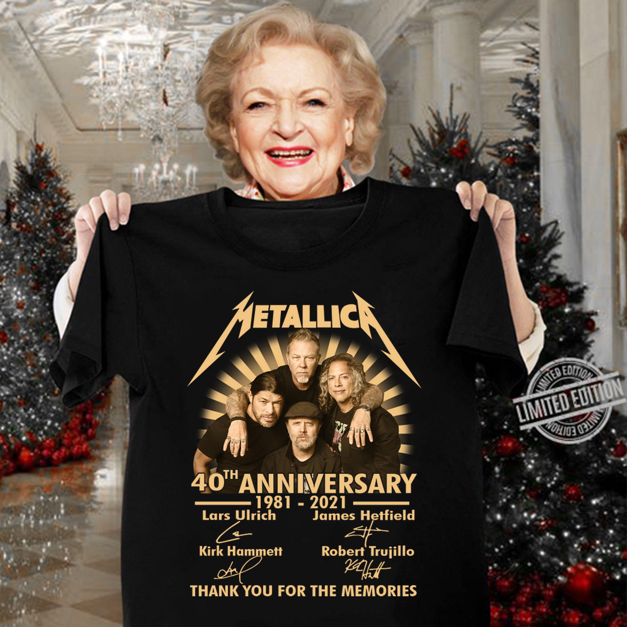 Metallica 40th Anniversary 1980 2020 Thank You For The Memories Signatures t-shirt woman shirt