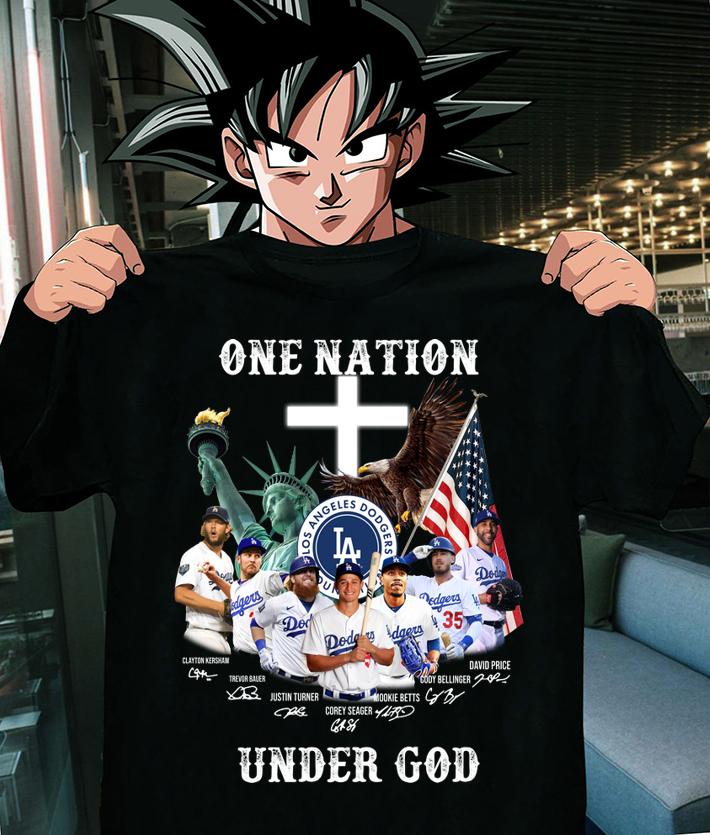 Los Angeles Dodgers One Nation Under God Signatures t-shirt