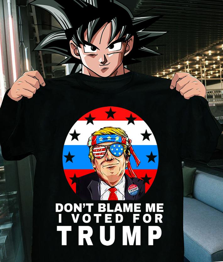 Dont Blame Me I Voted For Trump Ribbon Sunglasses American Flag Election t-shirt