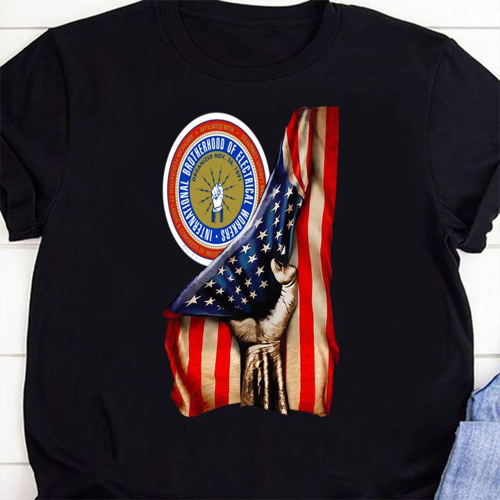 American Flag International Brotherhood Of Electrical Workers t-shirt 1 Clothing, Marvelcomicsteeshirt News