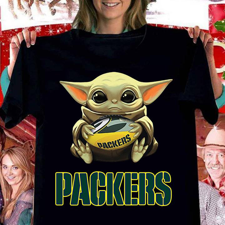 Football Baby Yoda And Green Bay Packers t-shirt