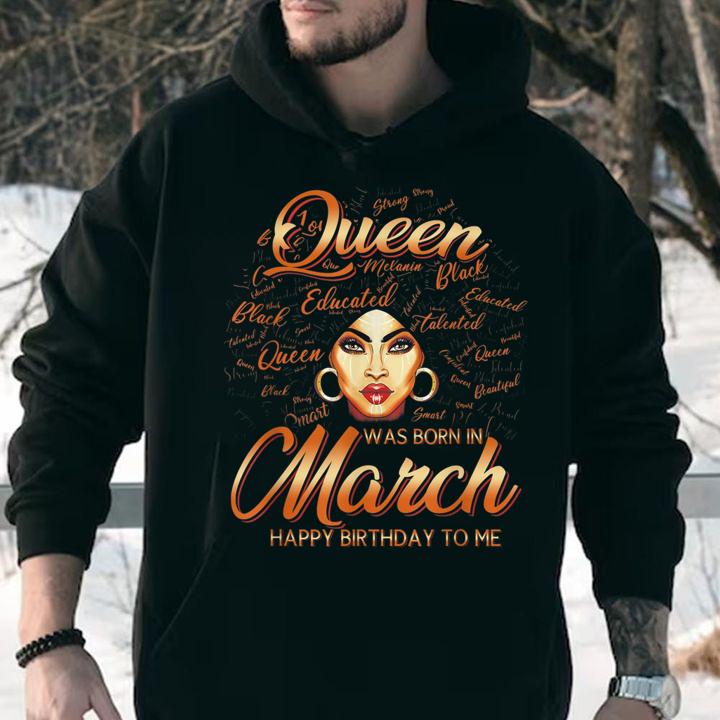 Pisces Girls Black Queen Was Born In March t-shirt
