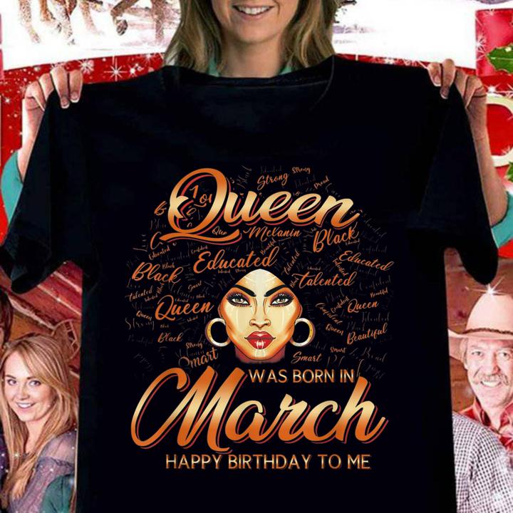 Pisces Girls Black Queen Was Born In March t-shirt