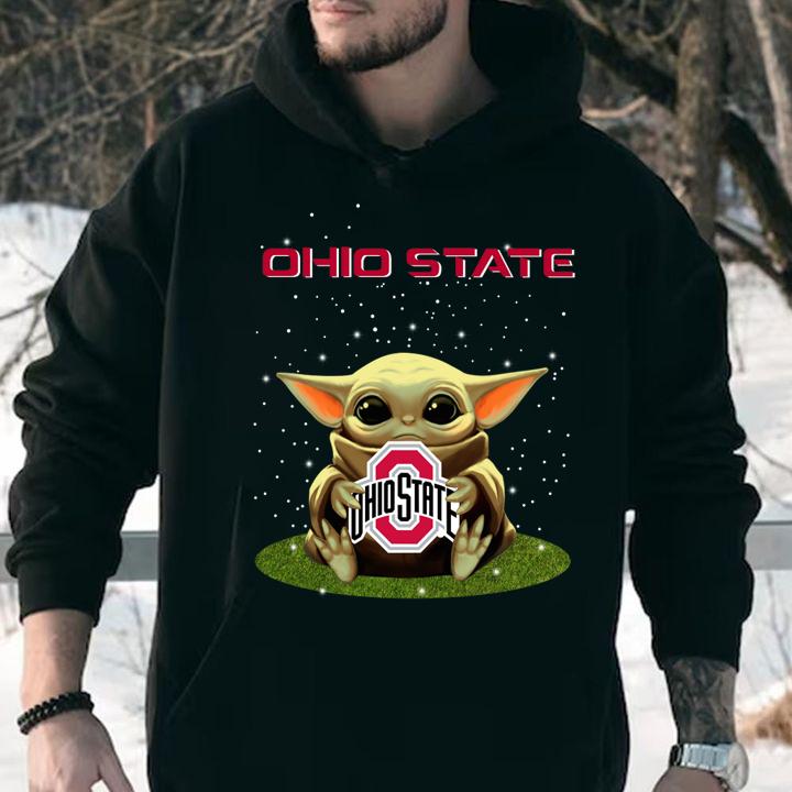 The Child Baby Yoda hug Ohio State Buckeyes Star Wars t-shirt