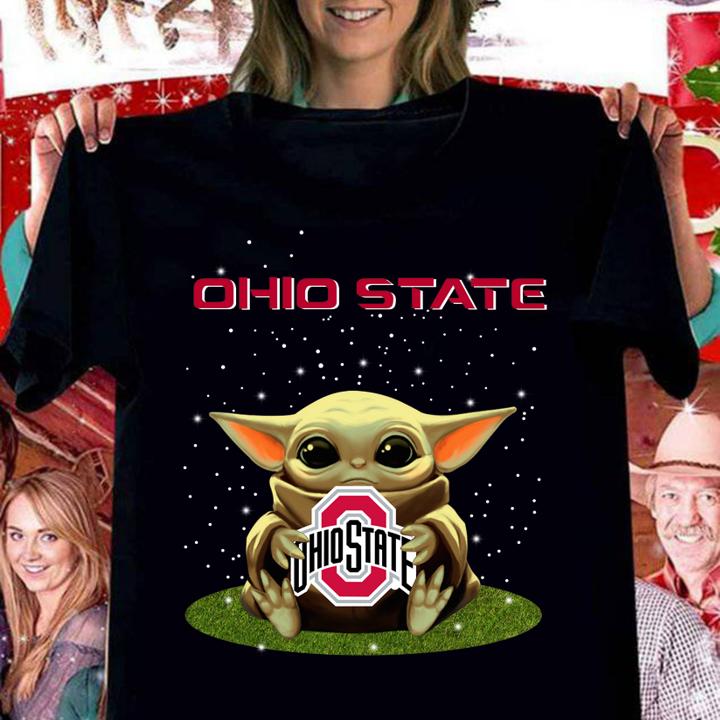 The Child Baby Yoda hug Ohio State Buckeyes Star Wars t-shirt
