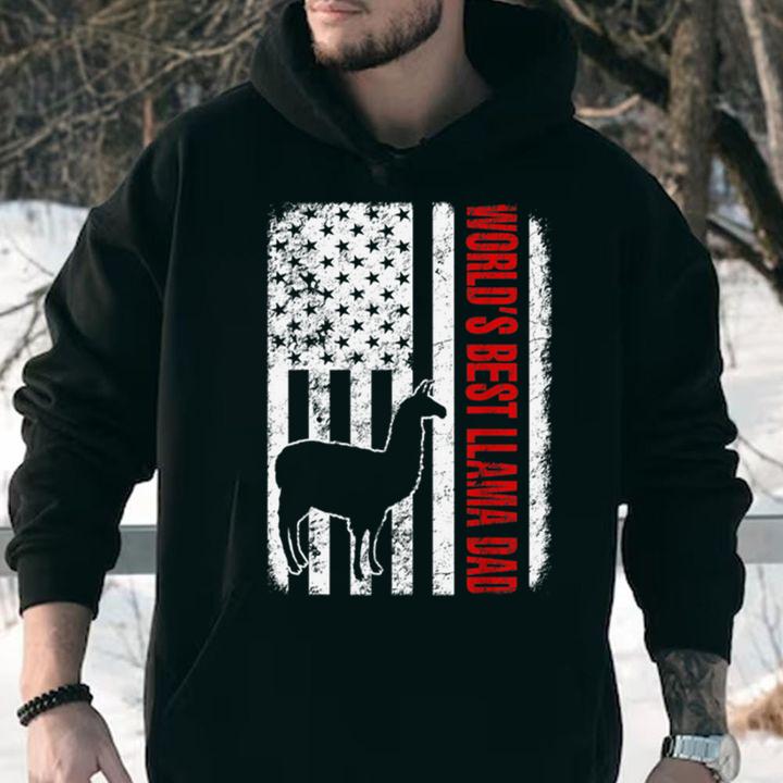 World Best Llama DAmerican Flag t-shirt