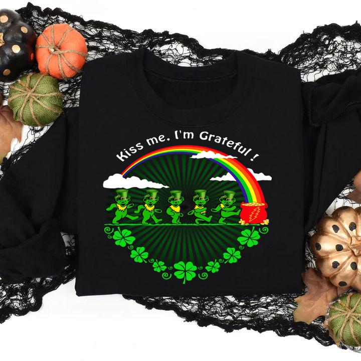 Dancing Bears Kiss Me I'm Grateful Dead St. Patrick's Day t-shirt