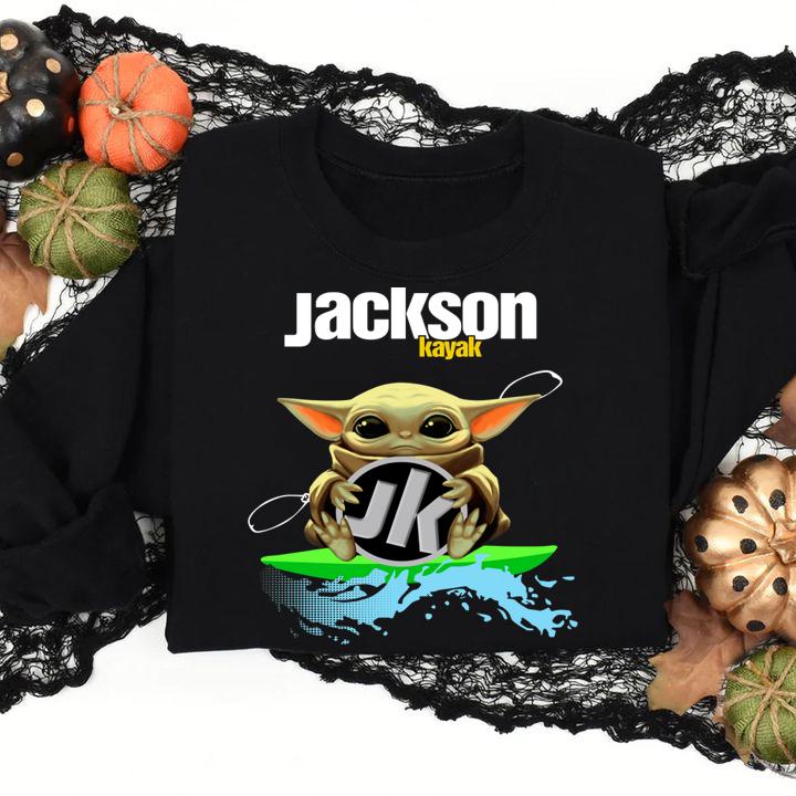 Baby Yoda Hug Jackson Kayak t-shirt