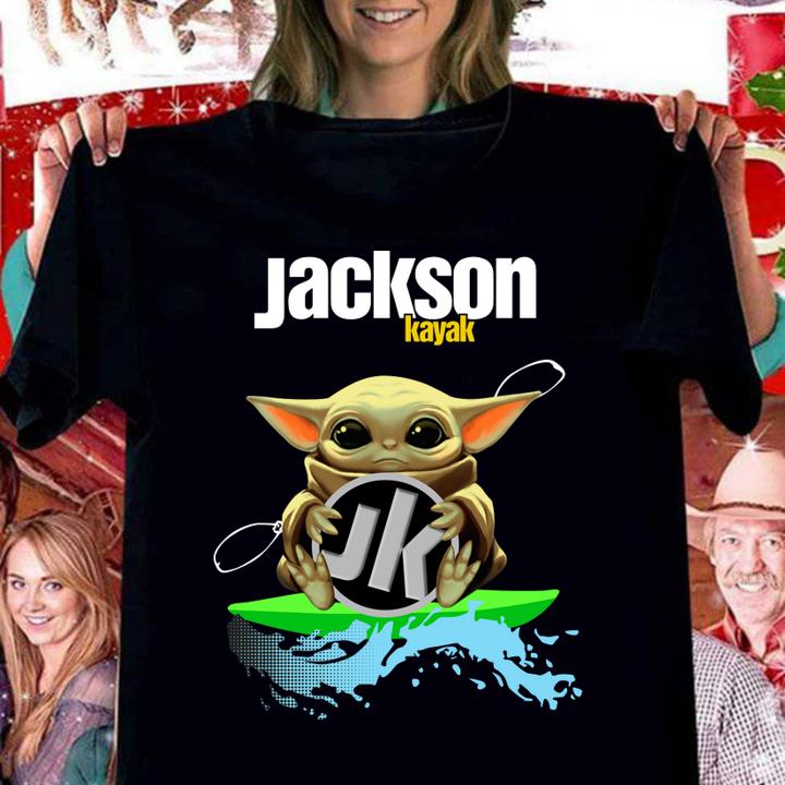Baby Yoda Hug Jackson Kayak t-shirt
