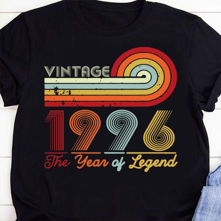 Vintage 1996 The Year of Legend 25 Years Old 25th Birthday t-shirt 1 Clothing, Marvelcomicsteeshirt News