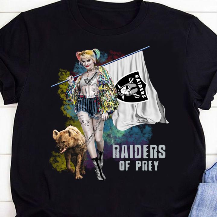 Harley Quinn Oakland Raiders Of Prey Oakland Raiders Flag t-shirt 1 Clothing, Marvelcomicsteeshirt News