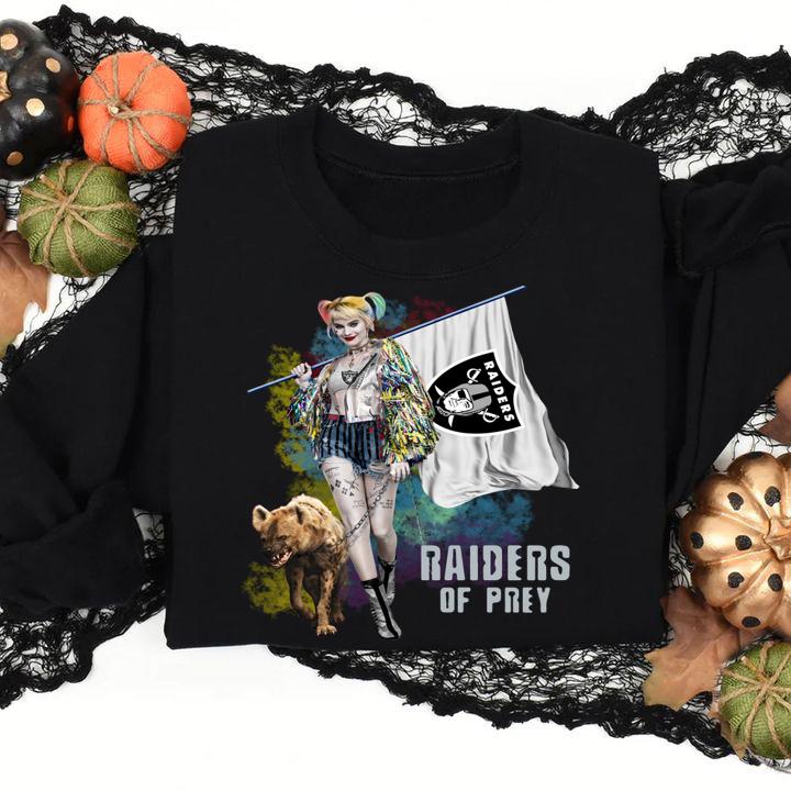 Harley Quinn Oakland Raiders Of Prey Oakland Raiders Flag t-shirt