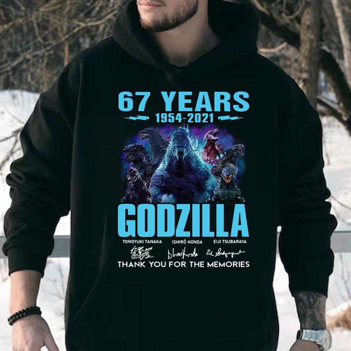 Teenager 67 Years of Godzilla Anniversary Thank You for The Memories 1954-2021 t-shirt