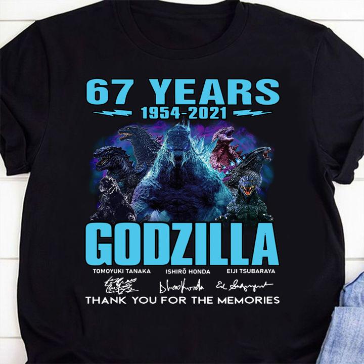 Teenager 67 Years of Godzilla Anniversary Thank You for The Memories 1954-2021 t-shirt 1 Clothing, Marvelcomicsteeshirt News