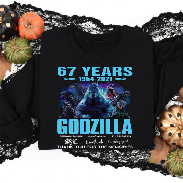 Teenager 67 Years of Godzilla Anniversary Thank You for The Memories 1954-2021 t-shirt