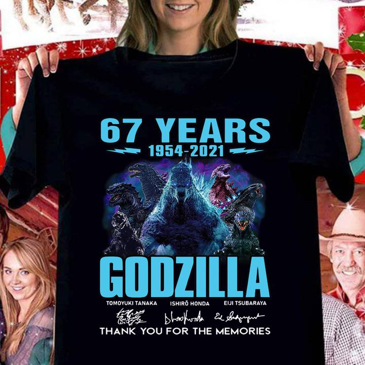 Teenager 67 Years of Godzilla Anniversary Thank You for The Memories 1954-2021 t-shirt