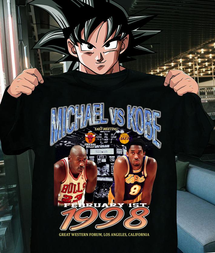 Original Michael vs Kobe 1998 Great Western Forum Los Angeles California t-shirt
