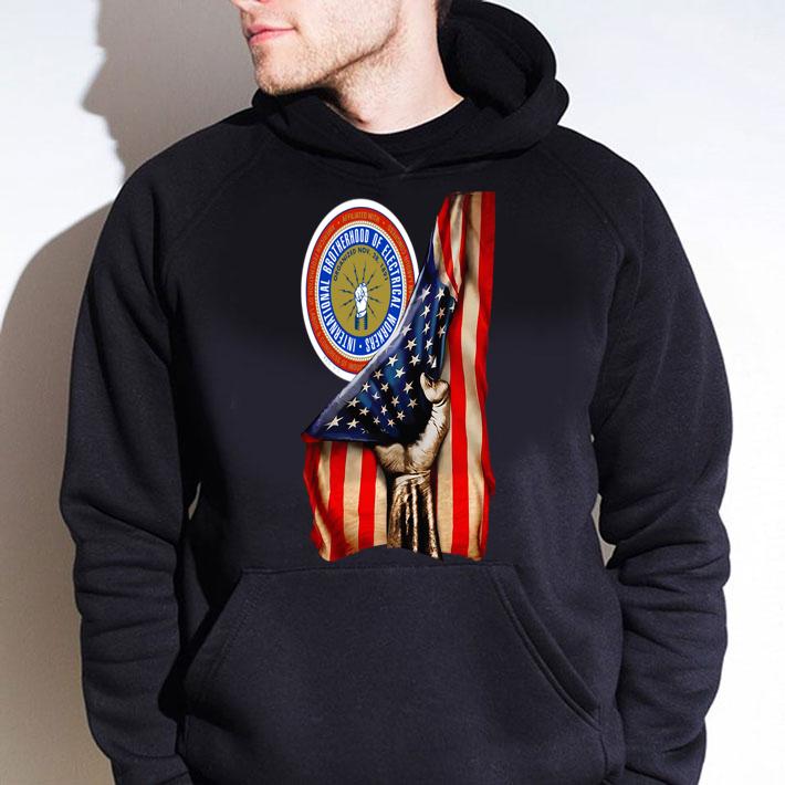 American Flag International Brotherhood Of Electrical Workers t-shirt