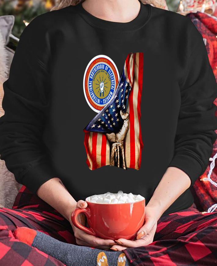 American Flag International Brotherhood Of Electrical Workers t-shirt