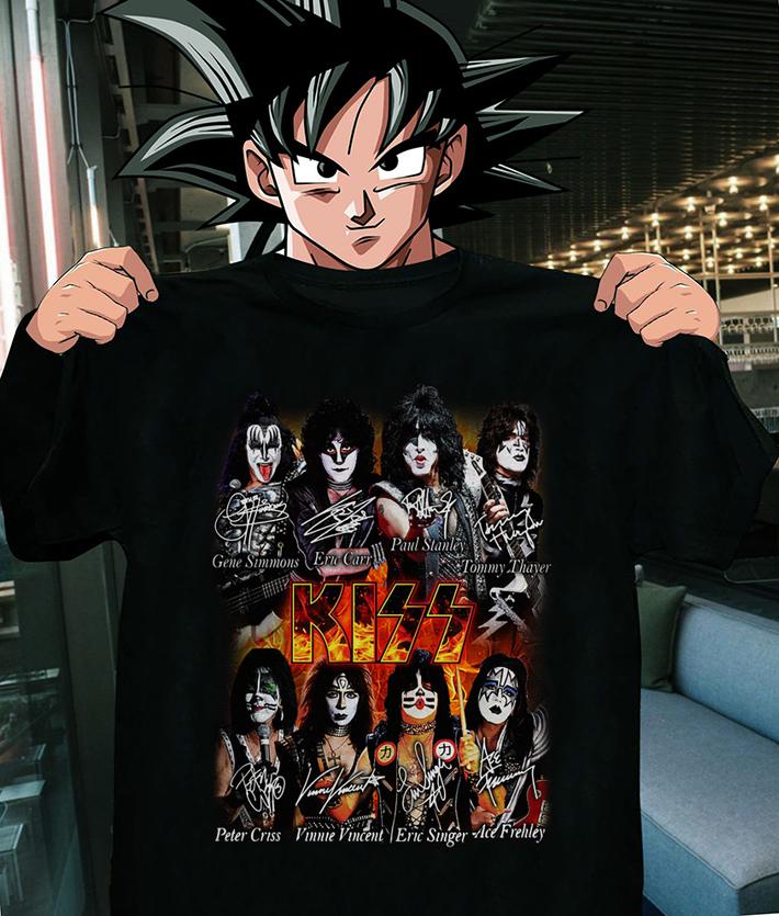 Kiss Band Paul Stanley Eric Singer Tommy Thayer Signature t-shirt