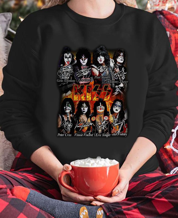 Kiss Band Paul Stanley Eric Singer Tommy Thayer Signature t-shirt