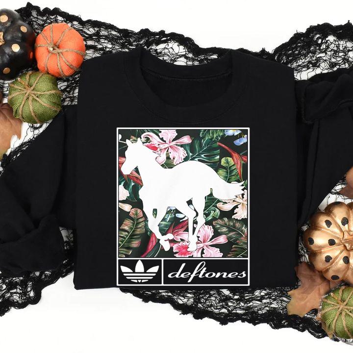 Adidas Deftones horse floral t-shirt