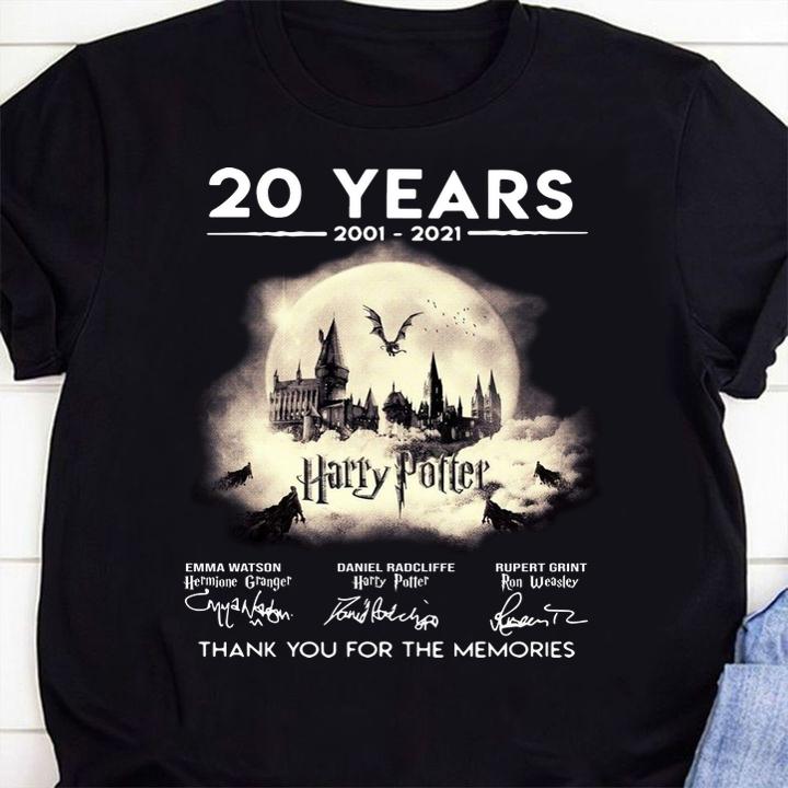 Harry Potter 20 Years 2001-2021 Signatures Thank You For The Memories t-shirt 51 MOTHERDAYSHIRTS NEWS